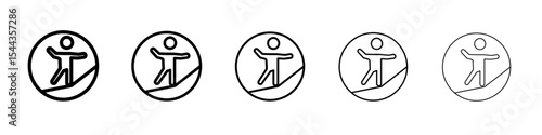 Tightrope walker icon black and white vector sign