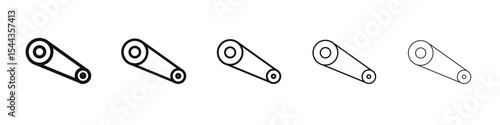 Timing belt icon black and white vector sign