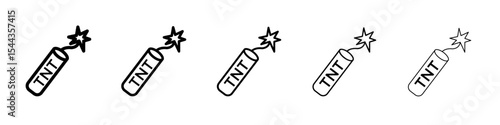 TNT dynamite icon black and white vector sign