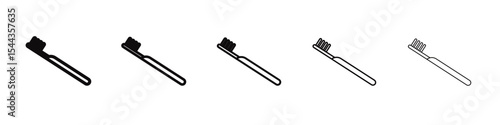 tooth brush icon black and white vector sign