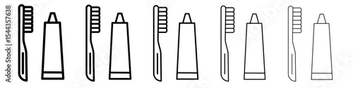 tooth brush icon black and white vector sign