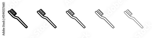 tooth brush icon black and white vector sign