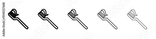 tooth brush icon black and white vector sign