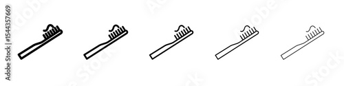 tooth brush icon black and white vector sign