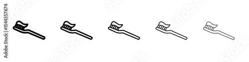 tooth brush icon black and white vector sign