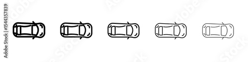 Top view car icon black and white vector sign