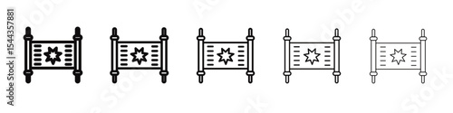 Torah icon black and white vector sign