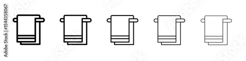 towels icon black and white vector sign