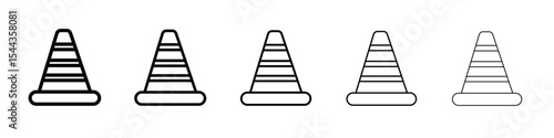 Traffic cone icon black and white vector sign