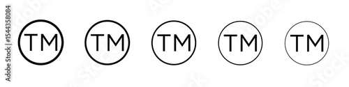 Trademark icon black and white vector sign