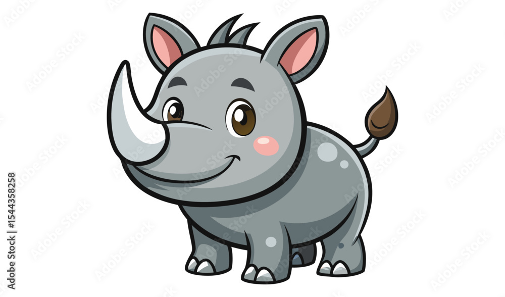 Adorable cartoon baby rhino illustration Adorable cartoon baby rhino illustration