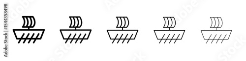 trireme icon black and white vector sign
