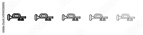 Trumpet icon black and white vector sign