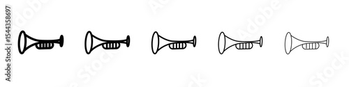 Trumpet icon black and white vector sign