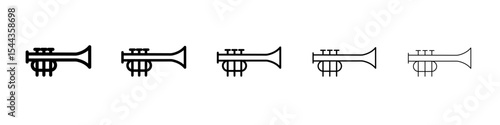 Trumpet icon black and white vector sign