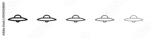 ufo flying icon black and white vector sign