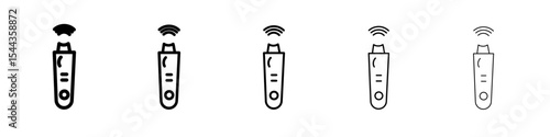Ultrasonic face skin scrubber icon black and white vector sign
