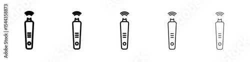 Ultrasonic face skin scrubber icon black and white vector sign