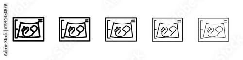 Ultrasonography icon black and white vector sign