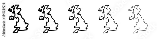 United Kingdom map icon black and white vector sign