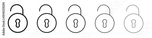Unlock icon black and white vector sign