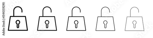 Unlock icon black and white vector sign