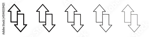 Up and down arrows icon black and white vector sign
