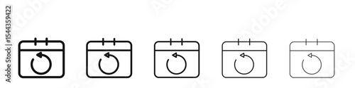 Update Calendar icon black and white vector sign