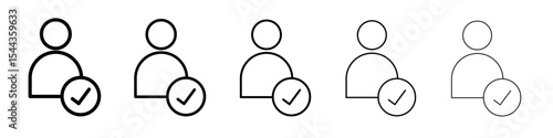 User check icon black and white vector sign