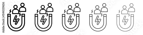 User Engagement icon black and white vector sign