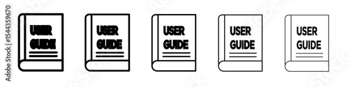 User guide icon black and white vector sign