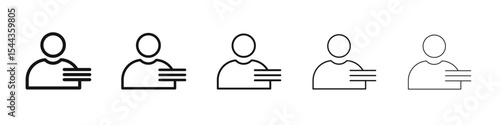 User information icon black and white vector sign