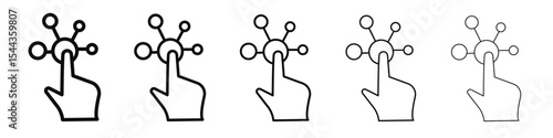 User interaction icon black and white vector sign
