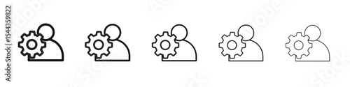 User Management Icon black and white vector sign