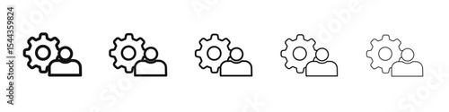 User Management Icon black and white vector sign