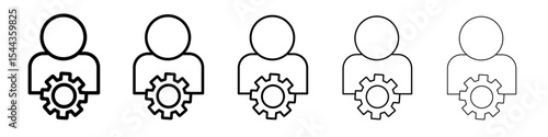 User Management Icon black and white vector sign
