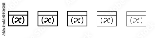 Variable symbol icon black and white vector sign