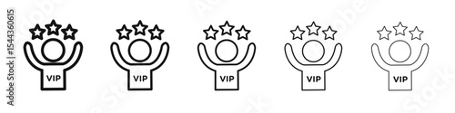 VIP person icon black and white vector sign