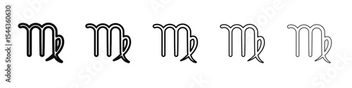 Virgo zodiac sign icon black and white vector sign