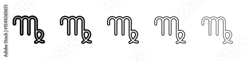 Virgo zodiac sign icon black and white vector sign