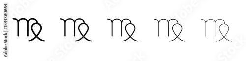 Virgo zodiac sign icon black and white vector sign