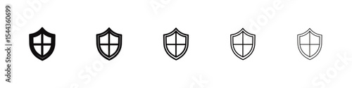 Virus protection shield icon black and white vector sign