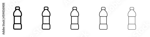 Water bottle icon black and white vector sign