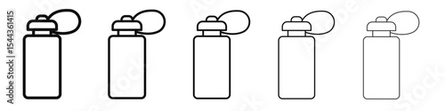 water bottle icon black and white vector sign