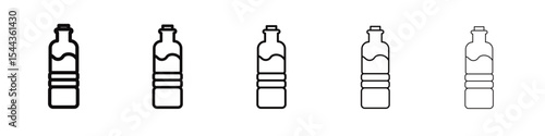 Water bottle icon black and white vector sign