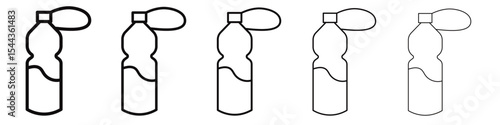Water bottle icon black and white vector sign