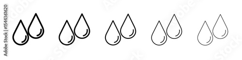 Water drop shape icon black and white vector sign