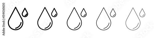 water drops icon black and white vector sign