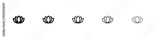 Water lily icon black and white vector sign