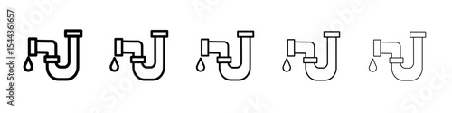 Water pipes icon black and white vector sign
